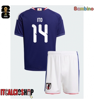 Giappone Junya Ito #14 Prima Maglia Bambino Mondiali 2026 Manica Corta (+ Pantaloni corti)